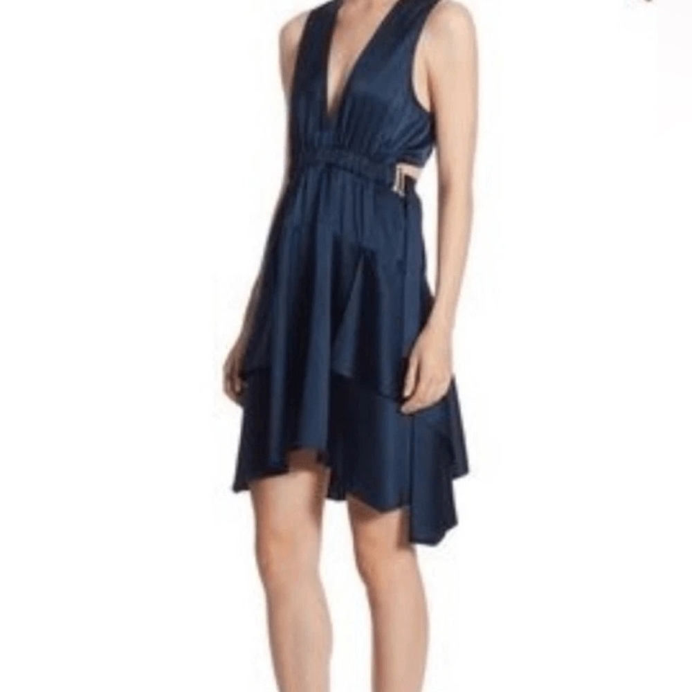A.L.C Nahia Navy Blue Halter Open Back Dress